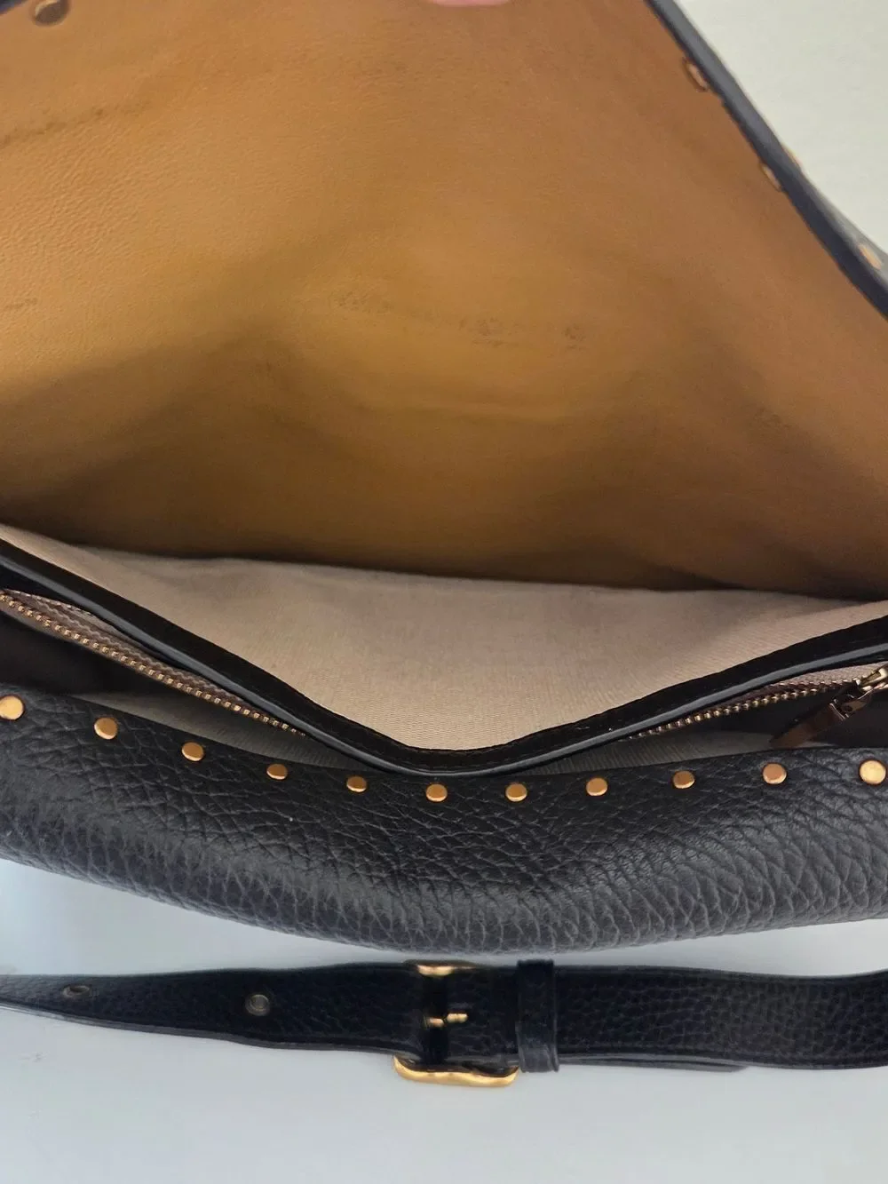 ✨️Coach 1941 Collection Black Pebbled Leather Crossbody with Gold Studs